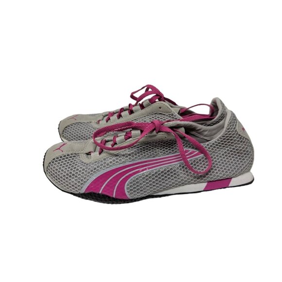Puma Pink and Grey Mesh Lightweight Running Sneakers Shoes Trainers Size 8 - Picture 1 of 9